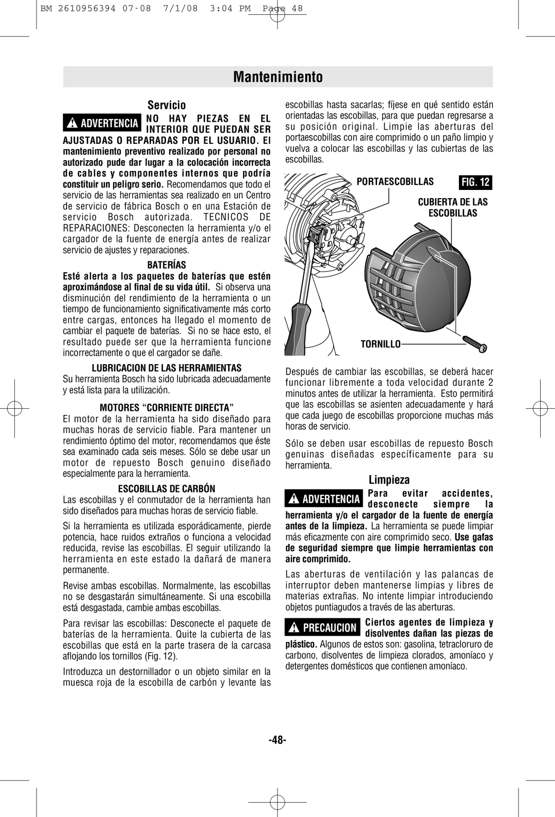 Bosch Power Tools 17614-01, 17618-01, 17614B manual Mantenimiento, Servicio, Limpieza 