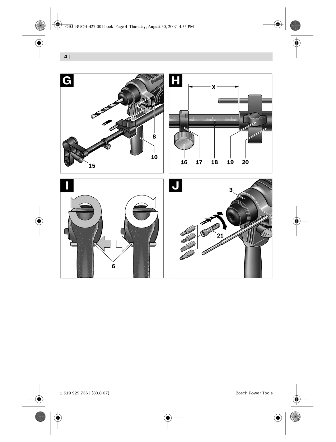 Bosch Power Tools 18/02/E manual OBJBUCH-427-001.book Page 4 Thursday, August 30, 2007 435 PM 