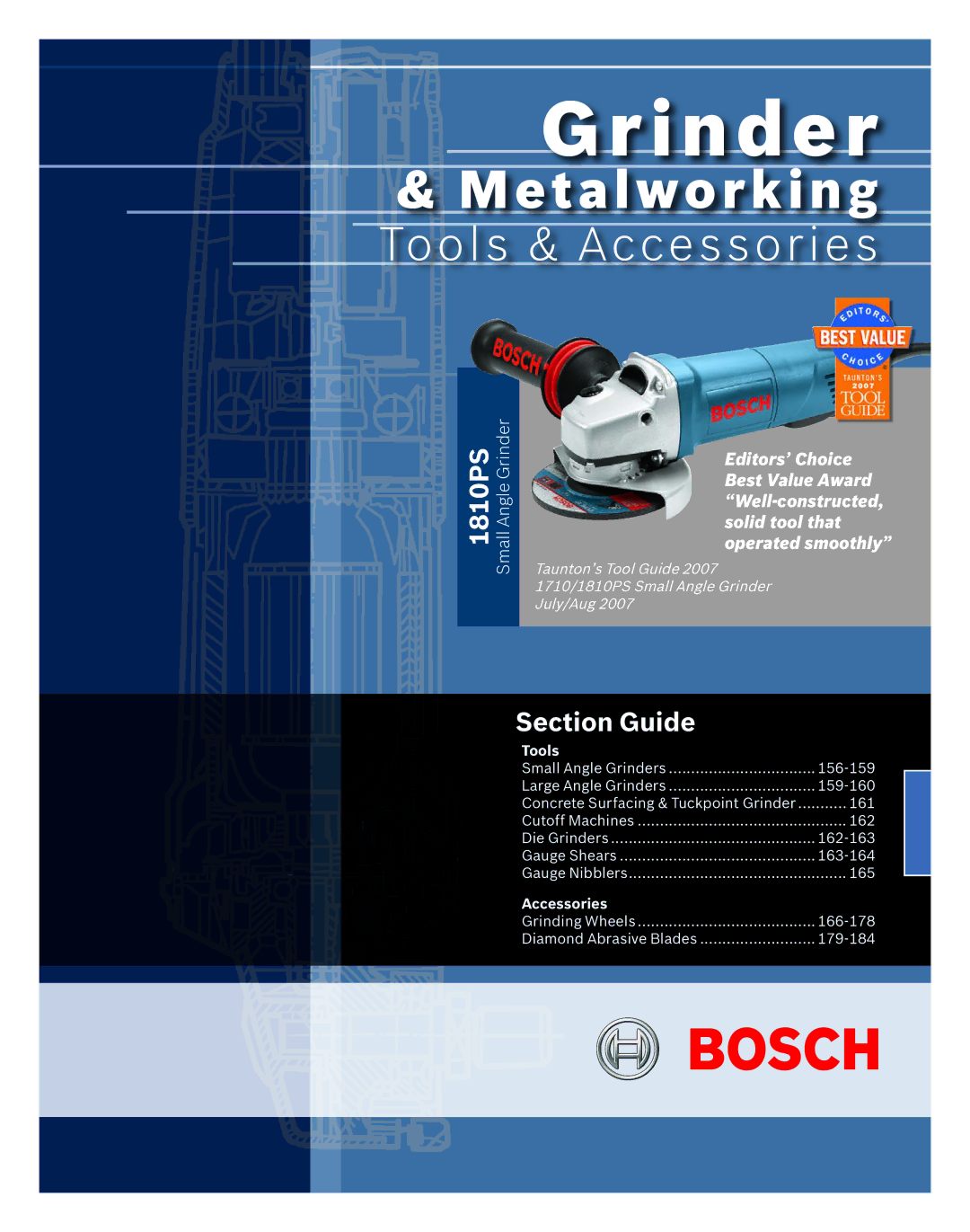 Bosch Power Tools 1810PS manual Grinder 