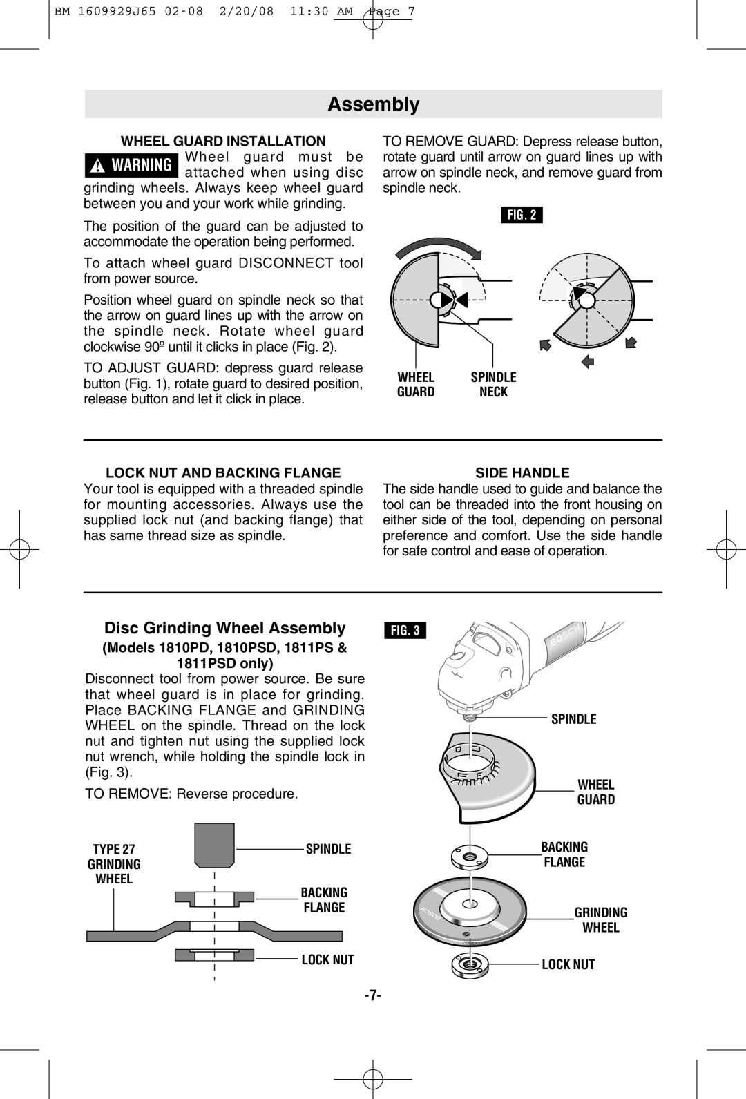 Bosch Power Tools 1810PSD, 1812PSD, 1811PSD manual Assembly 