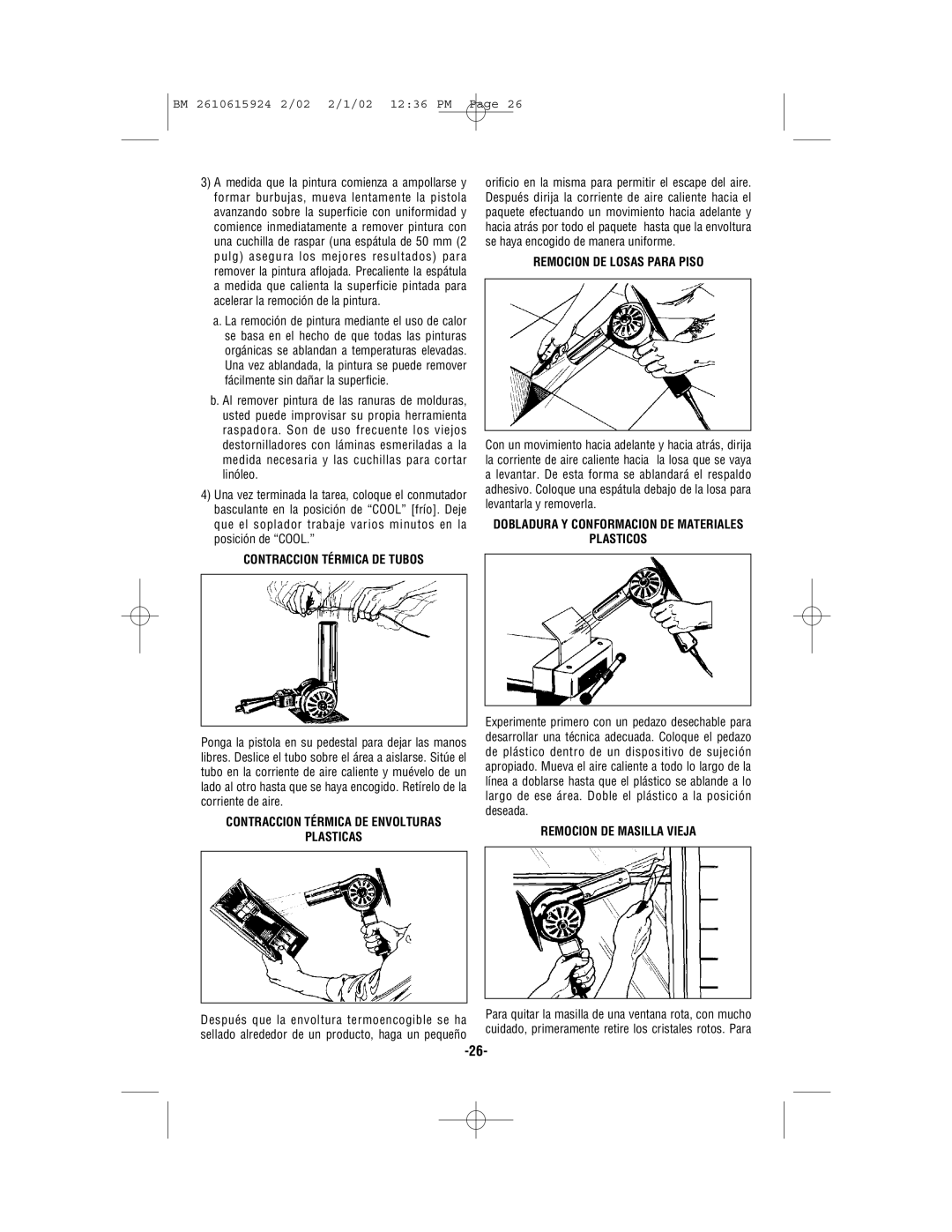 Bosch Power Tools 1942 manual Contraccion Térmica DE Tubos, Contraccion Térmica DE Envolturas Plasticas 