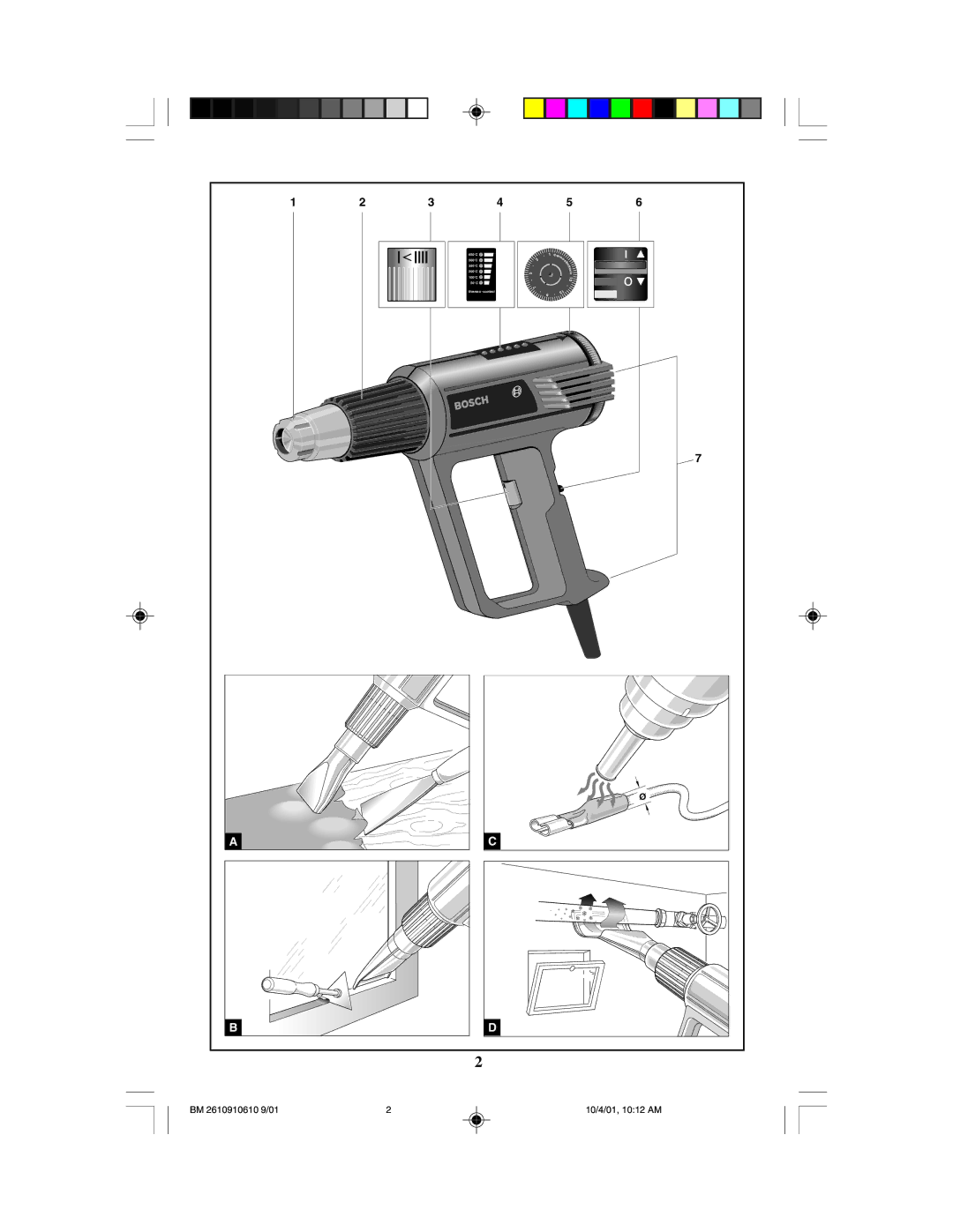 Bosch Power Tools 1943 LED manual BM 2610910610 9/01 10/4/01, 1012 AM 