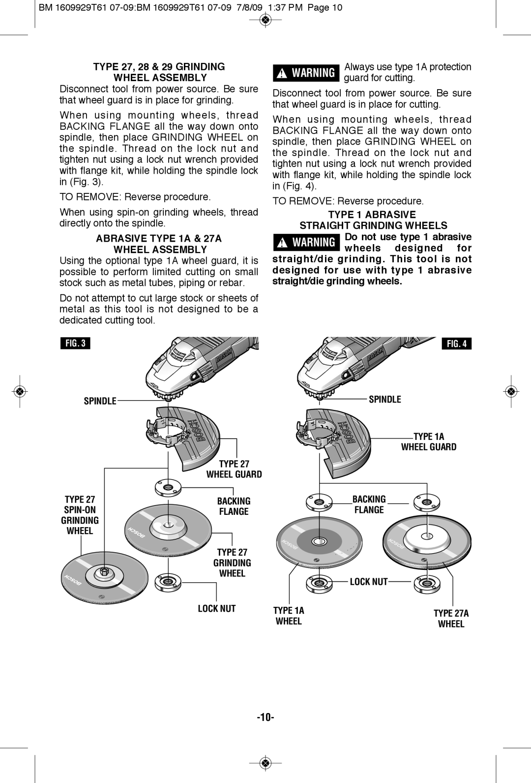 Bosch Power Tools 1994-6D Abrasive Type 1A & 27A Wheel Assembly, Guard for cutting, Spindle Type SPIN-ON Grinding Wheel 