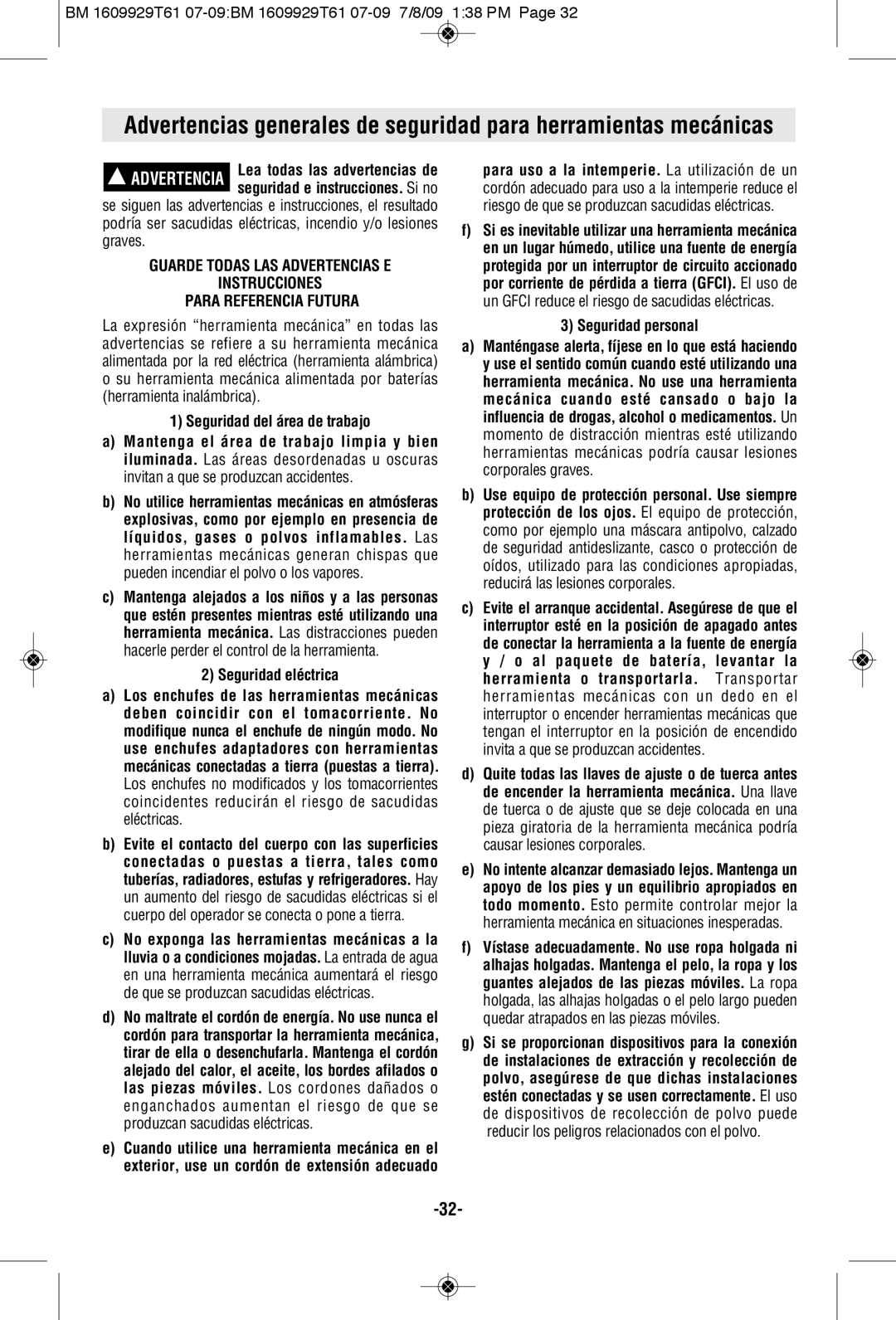 Bosch Power Tools 1994-6D, 1974-8D manual Seguridad del área de trabajo, Seguridad eléctrica, Seguridad personal 