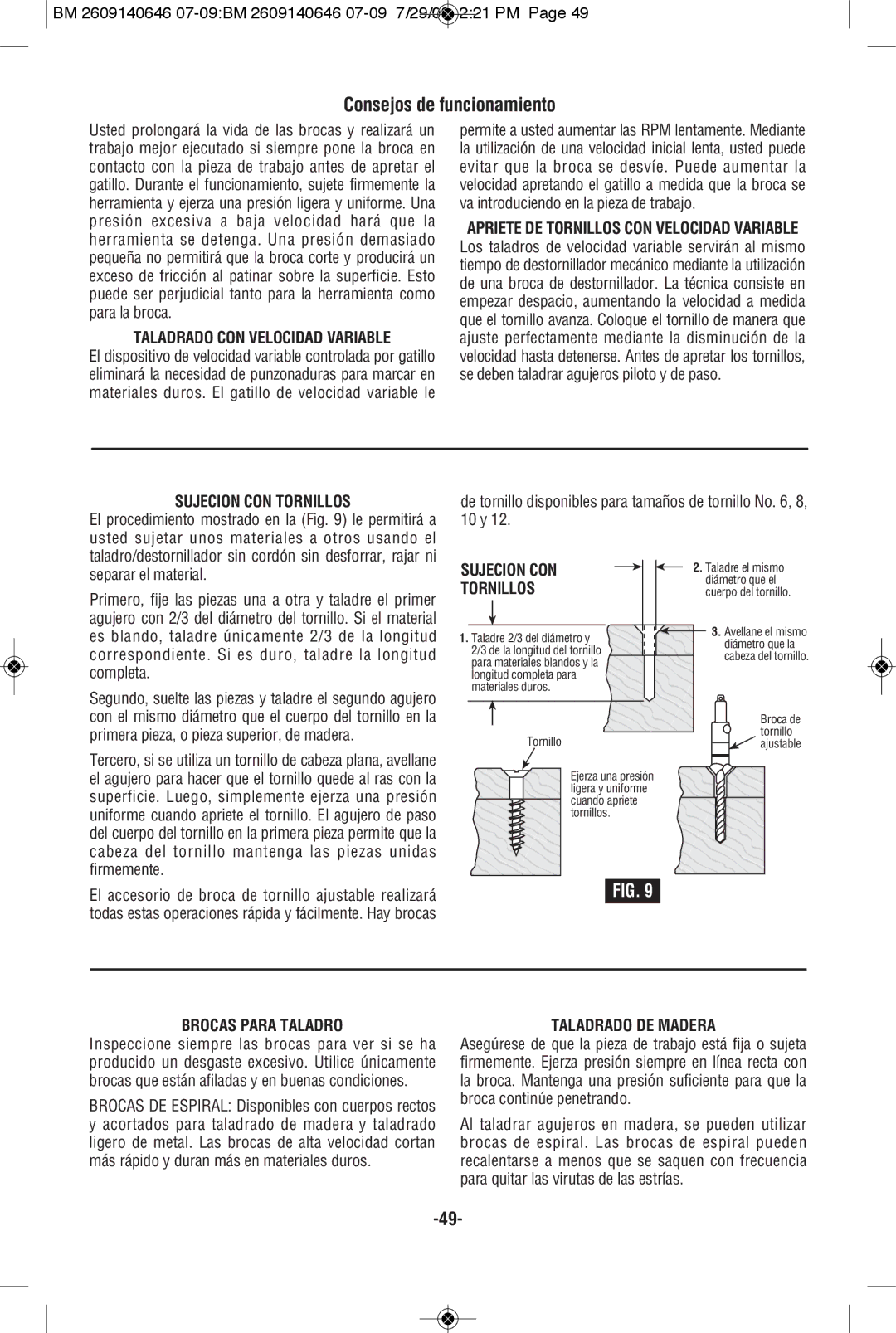 Bosch Power Tools 26618BL Consejos de funcionamiento, Sujecion CON Tornillos, Brocas Para Taladro, Taladrado DE Madera 