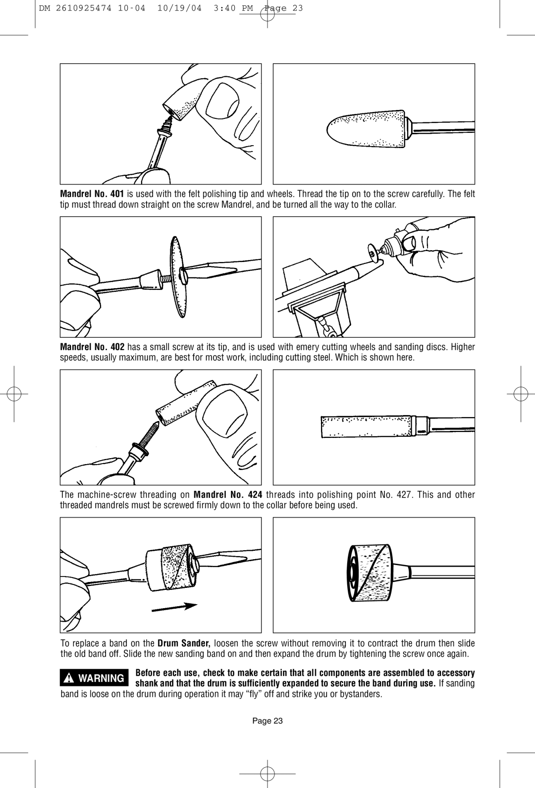 Bosch Power Tools 275T6, 285T6, 395T6 owner manual DM 2610925474 10-04 10/19/04 340 PM 