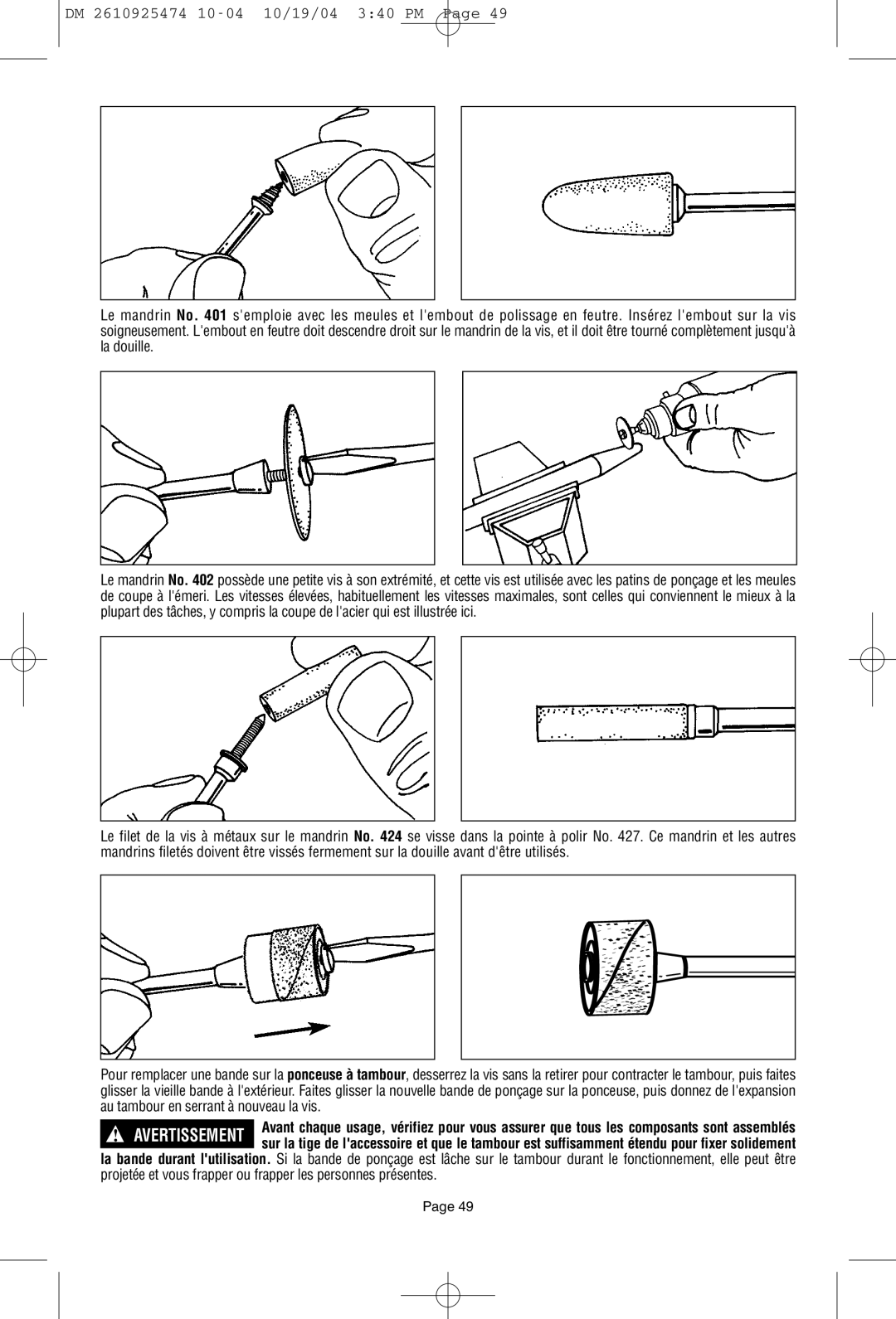 Bosch Power Tools 275T6, 285T6, 395T6 owner manual Avertissement 