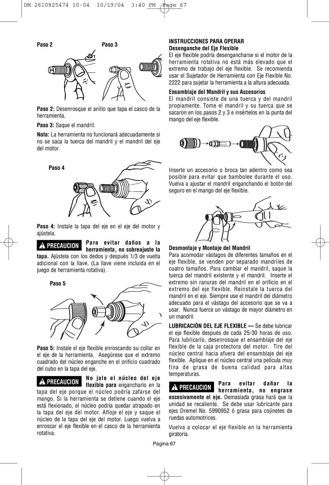 Bosch Power Tools 275T6, 285T6, 395T6 owner manual Instrucciones Para Operar 