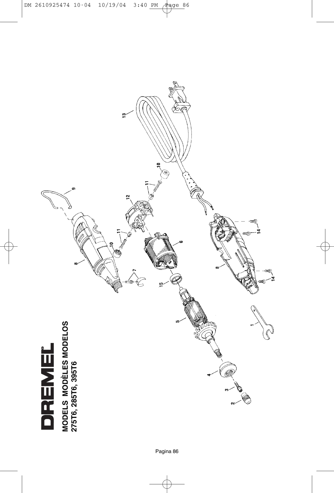 Bosch Power Tools 275T6, 285T6, 395T6 owner manual Models Modèles Modelos 