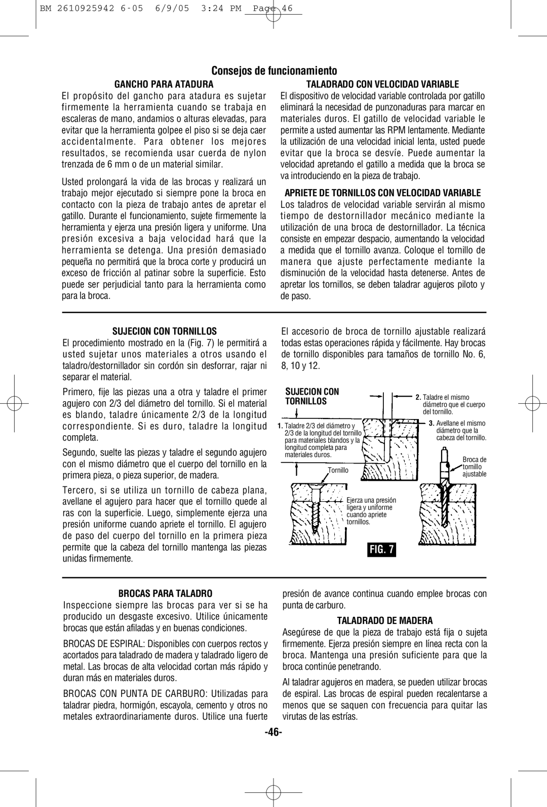 Bosch Power Tools 33614, 33618 manual Consejos de funcionamiento 