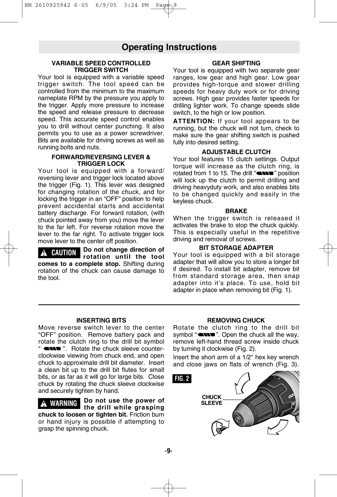 Bosch Power Tools 33618, 33614 manual Operating Instructions 