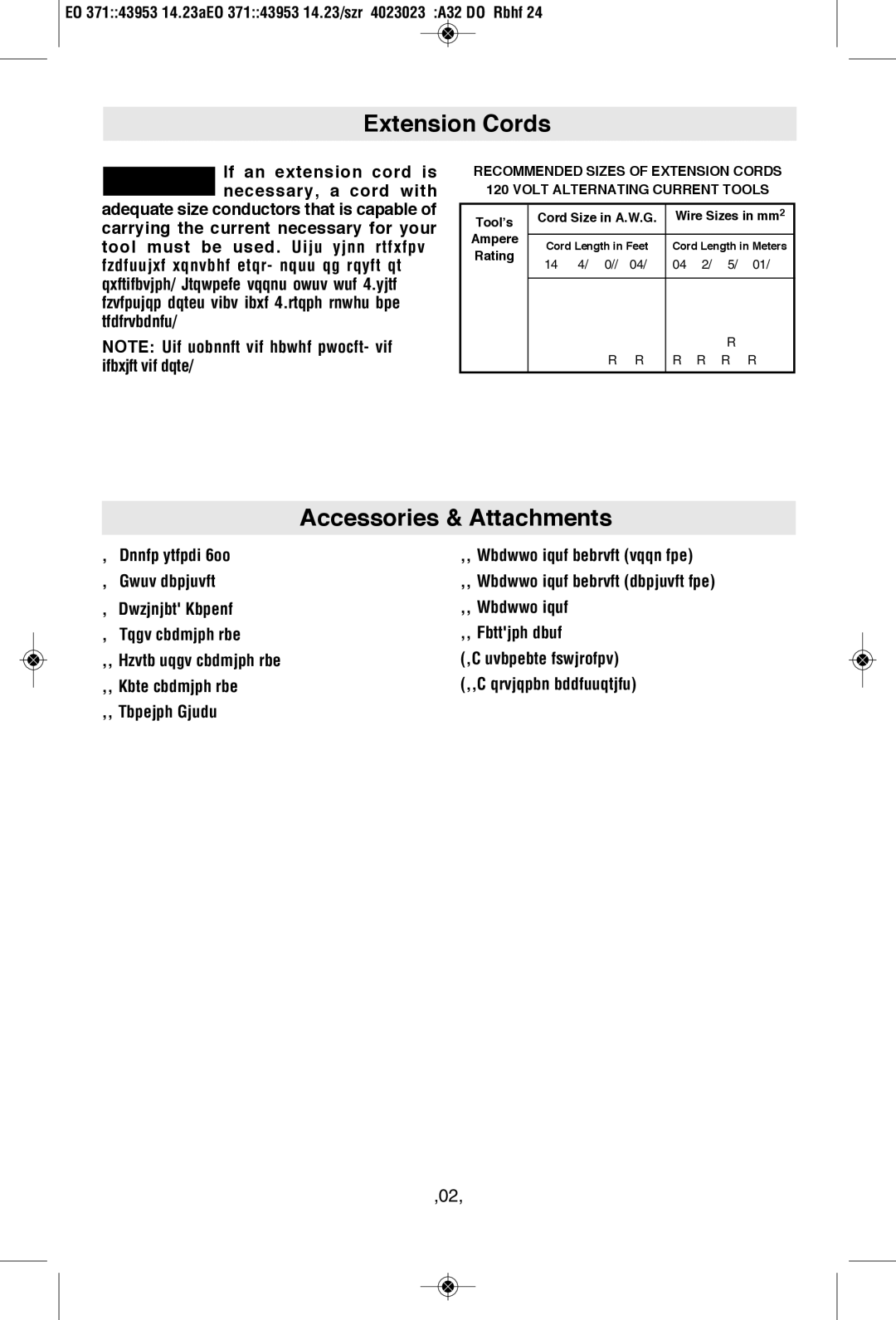 Bosch Power Tools 3727DEVS, 3725DEVS manual Extension Cords, Accessories & Attachments 