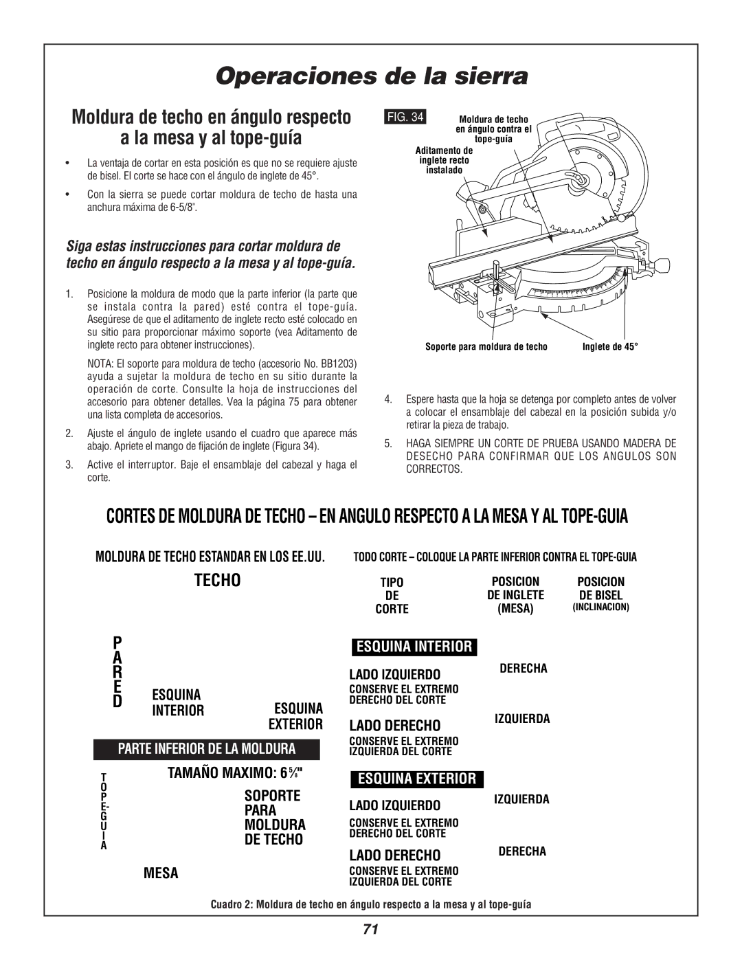 Bosch Power Tools 3912 manual La mesa y al tope-guía, Exterior Lado Derecho 