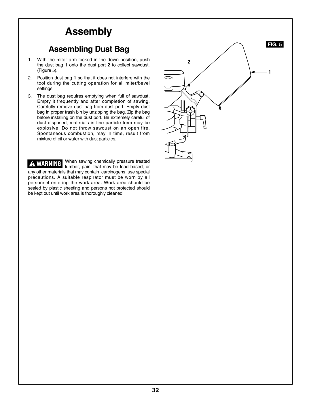 Bosch Power Tools 3918, 3924-24 manual Assembling Dust Bag 