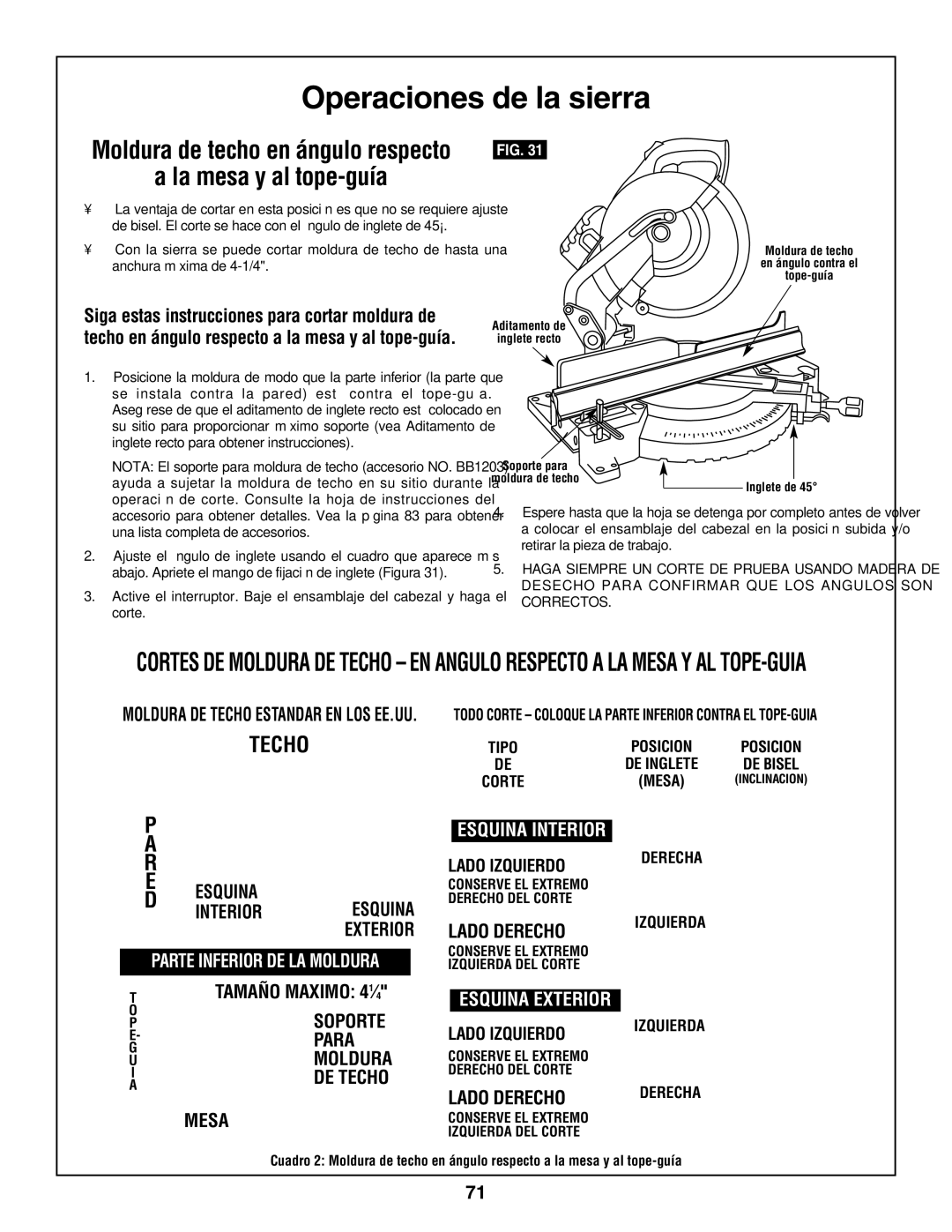 Bosch Power Tools 3924-24, 3918 manual La mesa y al tope-guía 