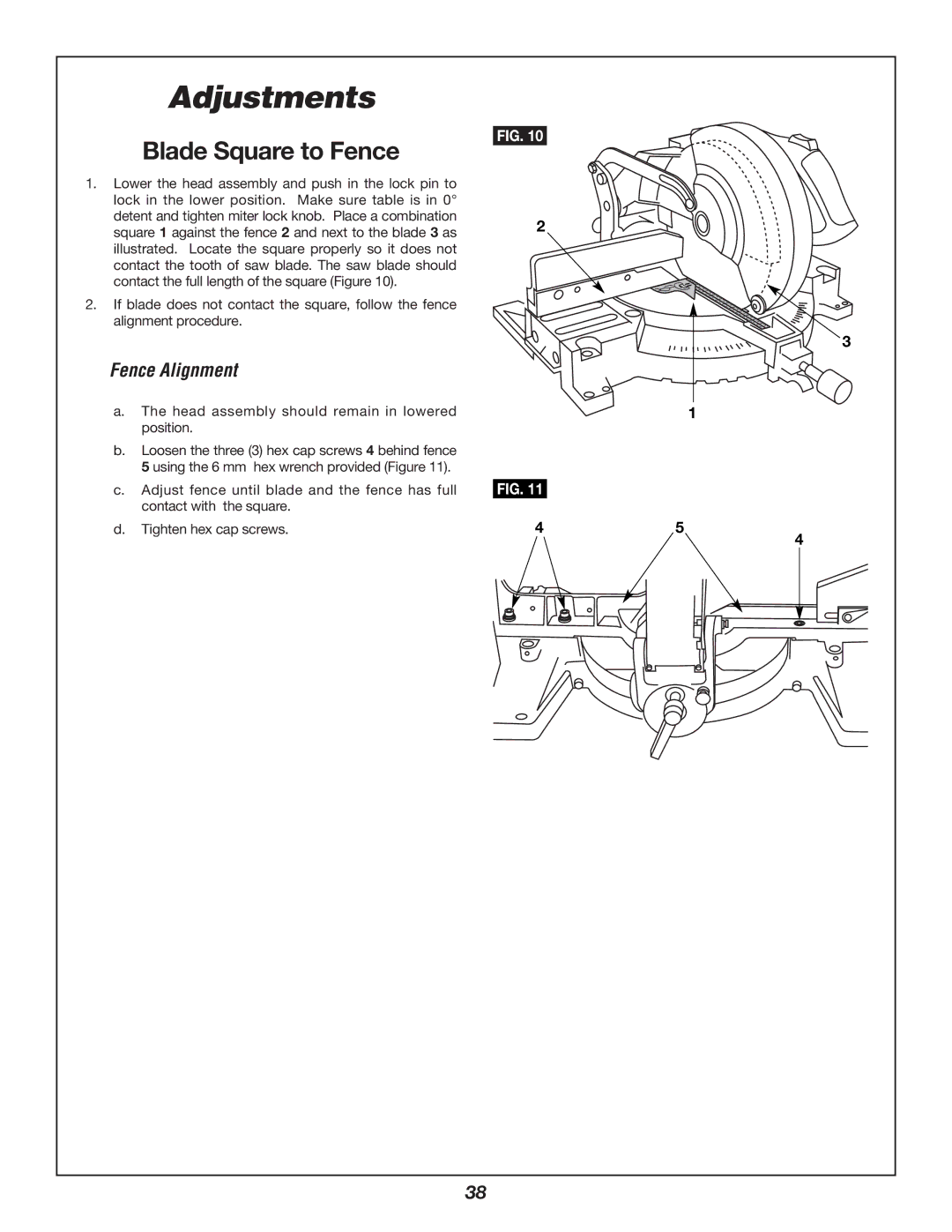 Bosch Power Tools 3924B-24 manual Blade Square to Fence, Fence Alignment 