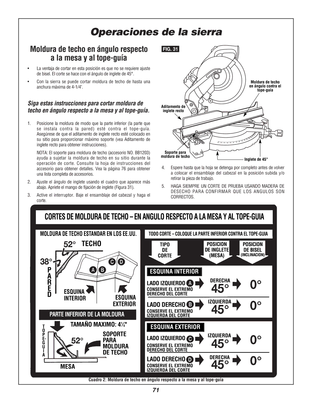 Bosch Power Tools 3924B-24 manual La mesa y al tope-guía 