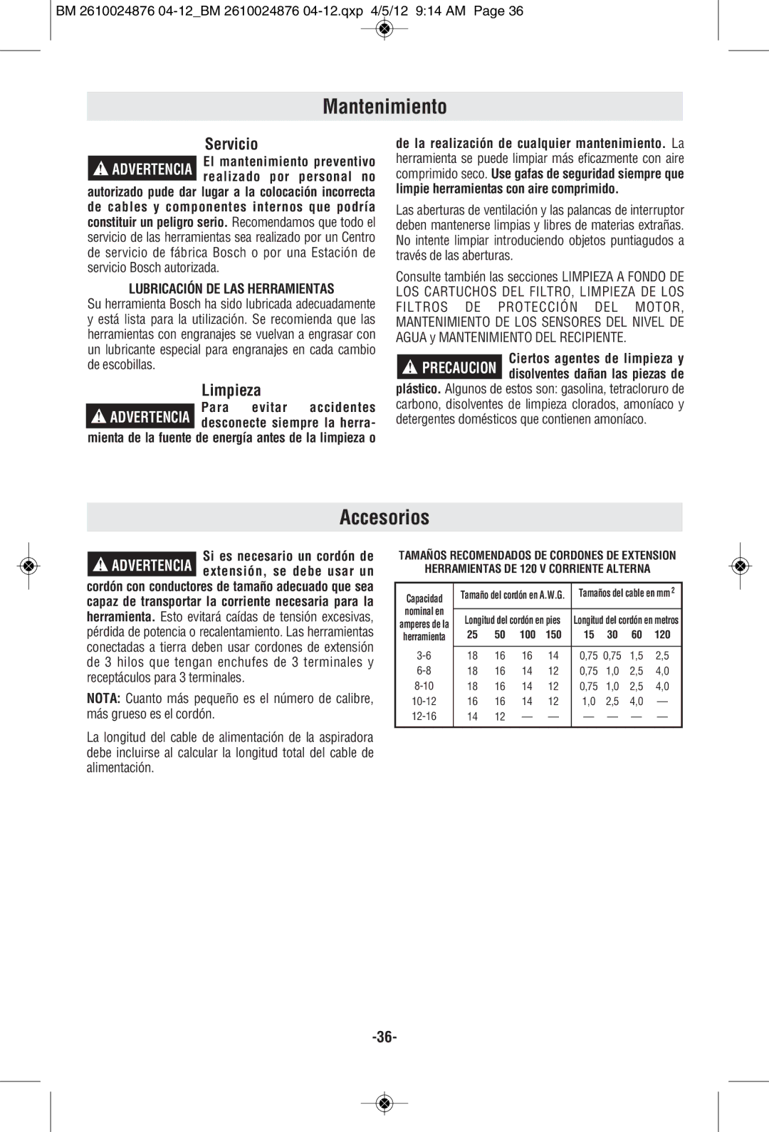 Bosch Power Tools 3931B-SPB manual Mantenimiento, Accesorios, Servicio, Limpieza, Lubricación DE LAS Herramientas 