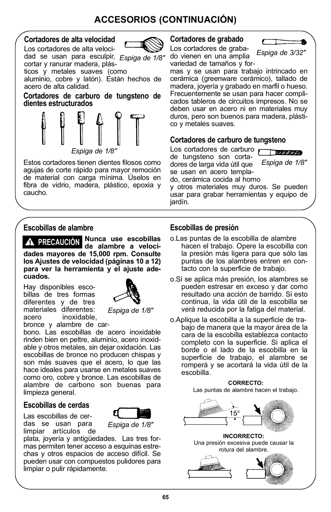 Bosch Power Tools 400 Series XPR manual Accesorios Continuación 