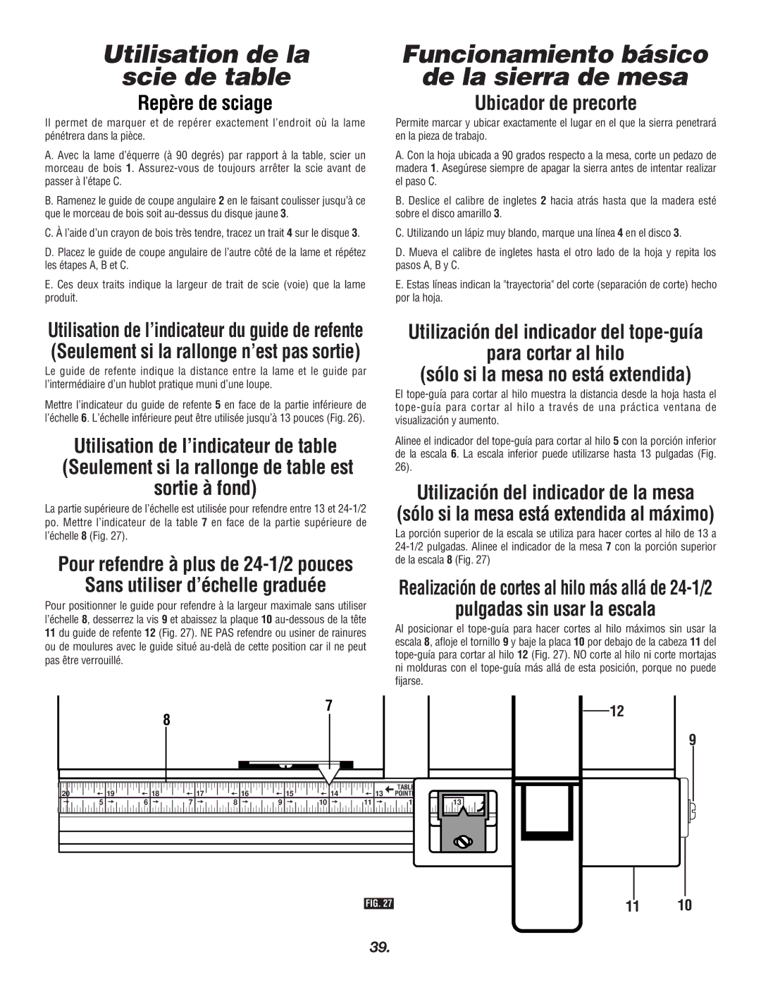 Bosch Power Tools 4000 manual Repère de sciage, Ubicador de precorte 