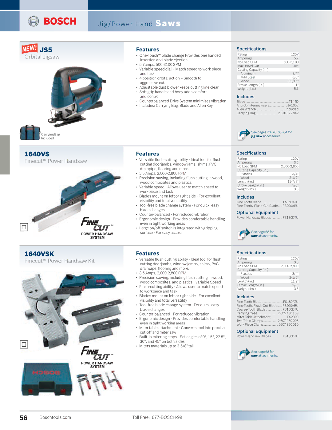 Bosch Power Tools 4100DG-09 manual JS5, 1640VSK 