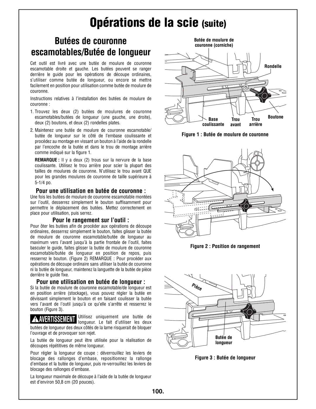 Bosch Power Tools 4212L Butées de couronne Escamotables/Butée de longueur, Pour une utilisation en butée de couronne, 100 