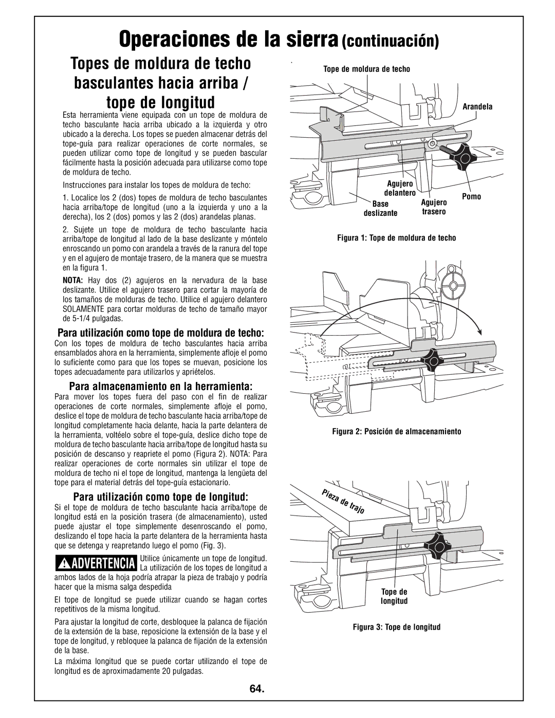 Bosch Power Tools 4212L manual Para utilización como tope de moldura de techo, Para almacenamiento en la herramienta 