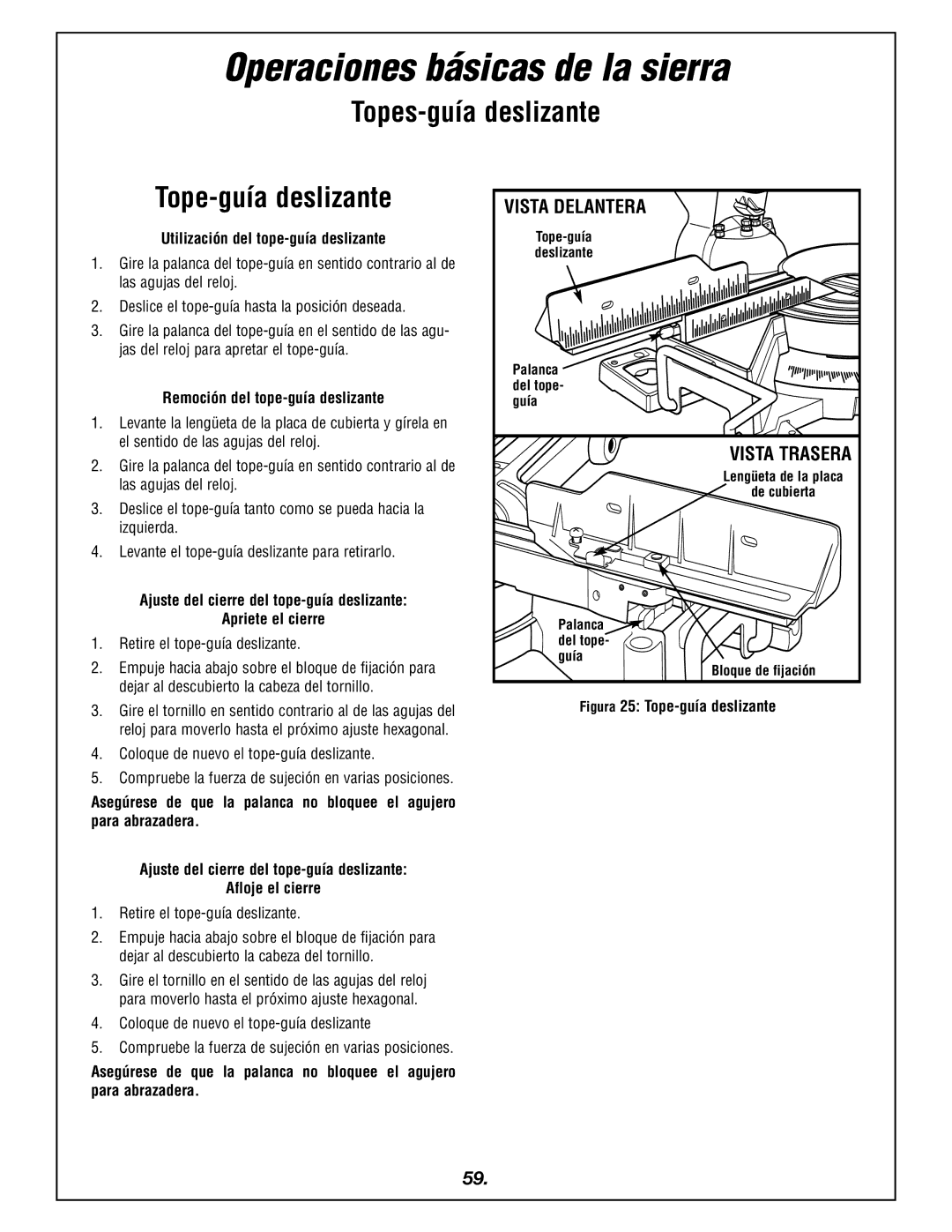 Bosch Power Tools 4405 manual Topes-guía deslizante Tope-guía deslizante 