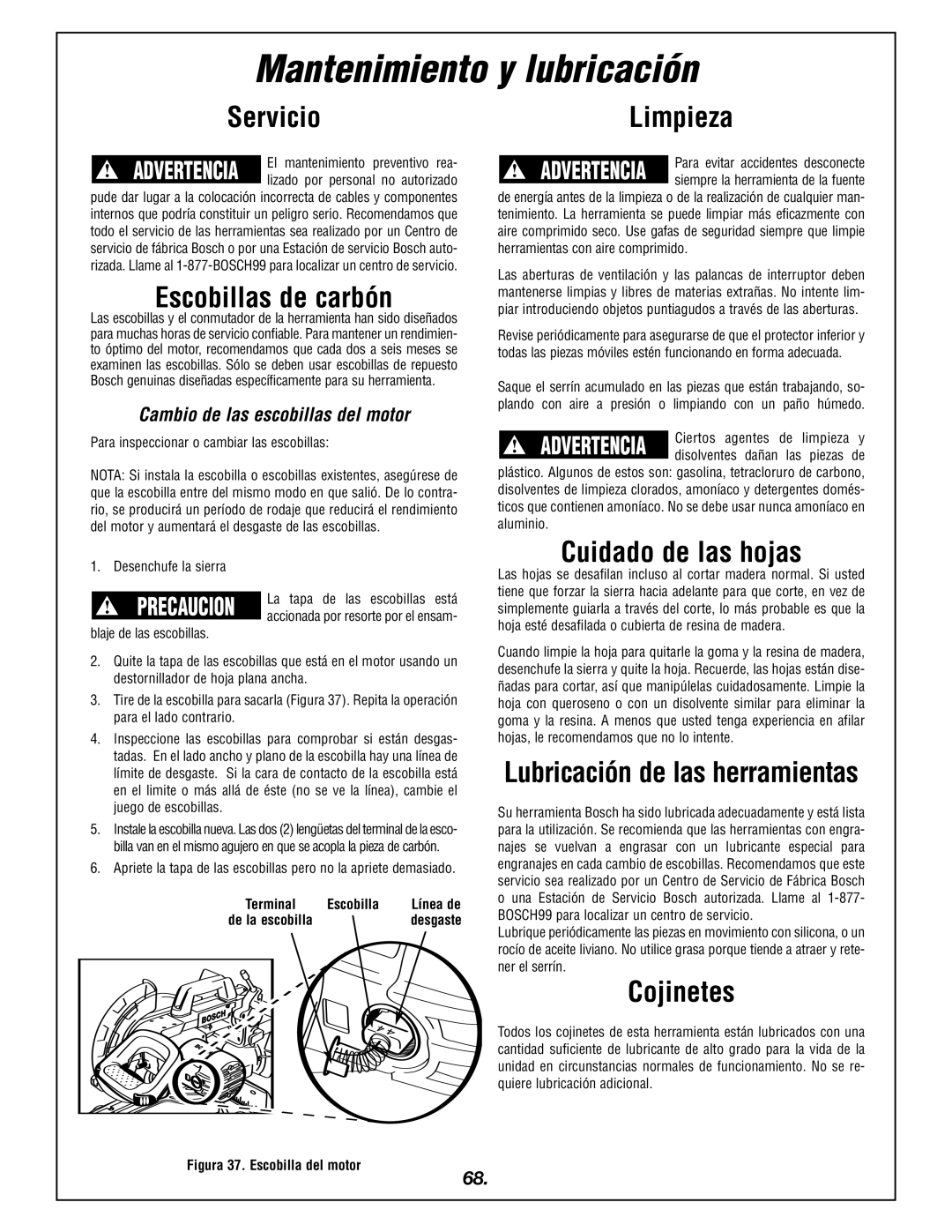 Bosch Power Tools 4405 manual Mantenimiento y lubricación 