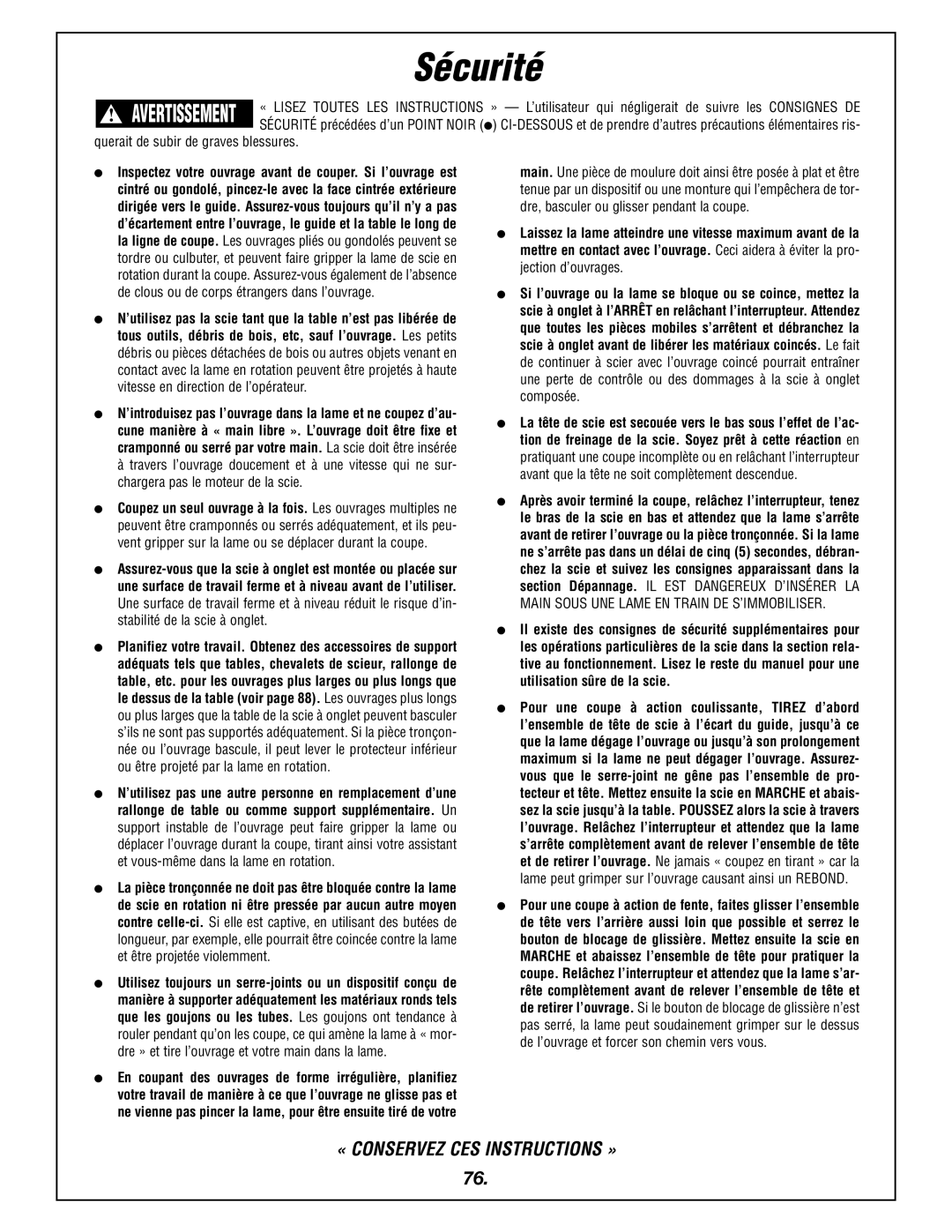 Bosch Power Tools 4405 manual Sécurité 