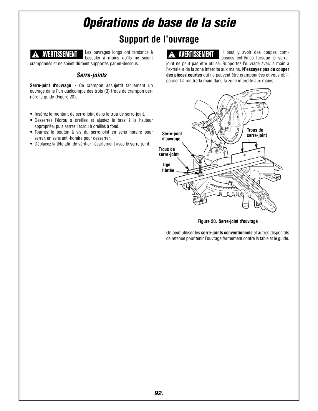 Bosch Power Tools 4405 Support de l’ouvrage, Il peut Avoir, Trous de Serre-jointserre-jointdouvrage, Tige filetée 