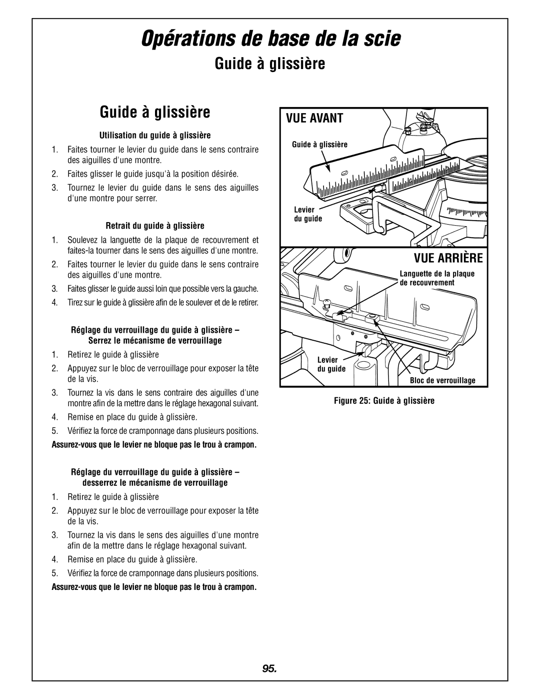 Bosch Power Tools 4405 manual Guide à glissière 