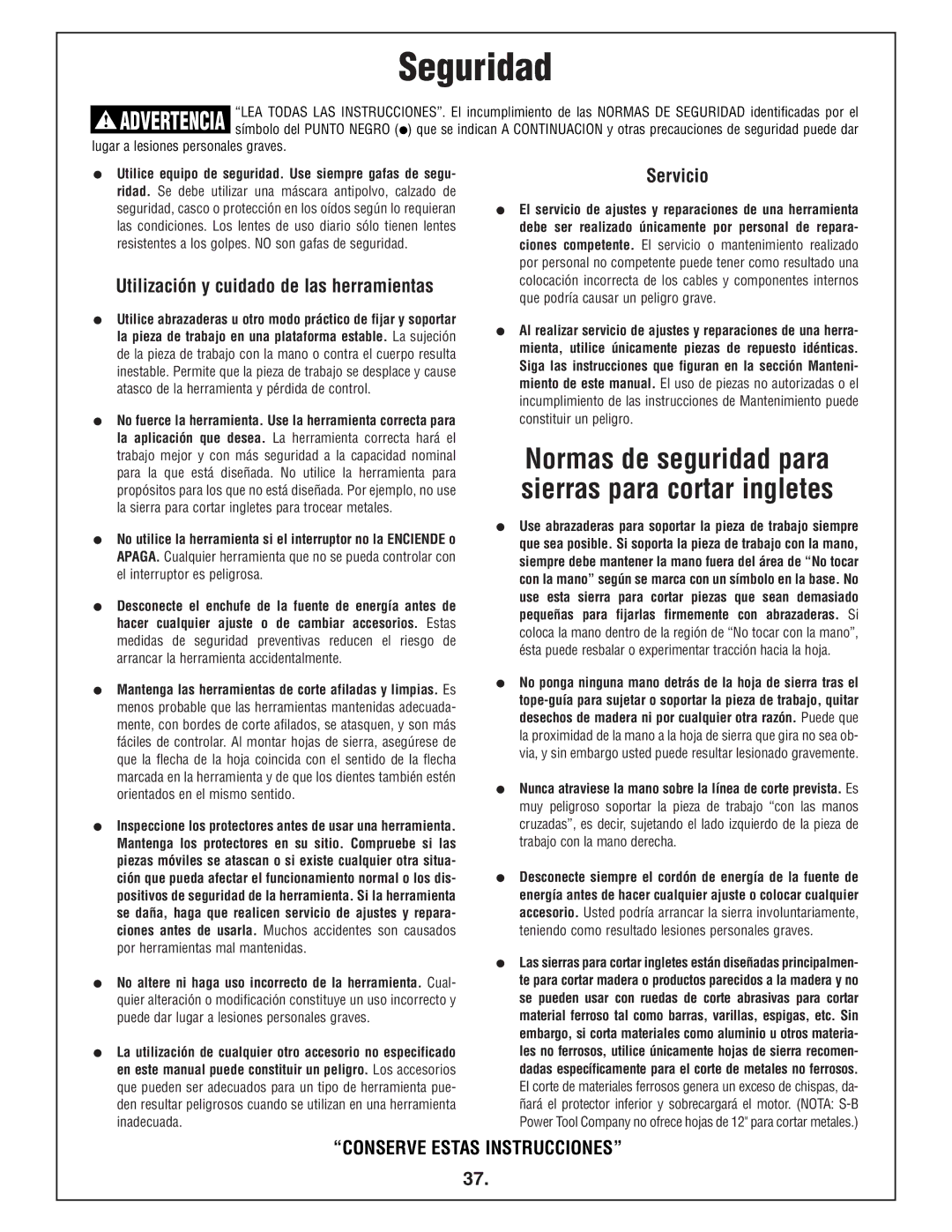 Bosch Power Tools 4412 manual Utilización y cuidado de las herramientas, Servicio 