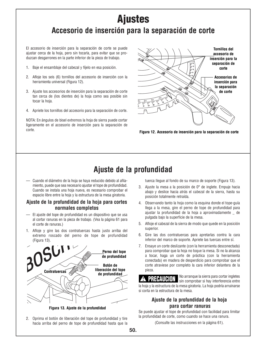 Bosch Power Tools 4412 Accesorio de inserción para la separación de corte, Ajuste de la profundidad, Normales completos 