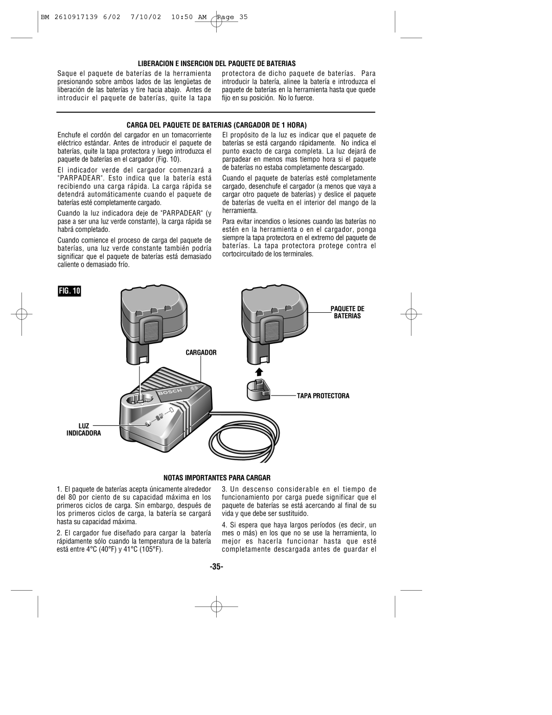 Bosch Power Tools 53514 Liberacion E Insercion DEL Paquete DE Baterias, Carga DEL Paquete DE Baterias Cargador DE 1 Hora 