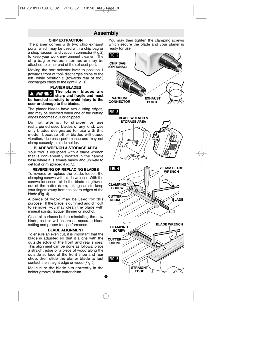 Bosch Power Tools 53514 manual Assembly 