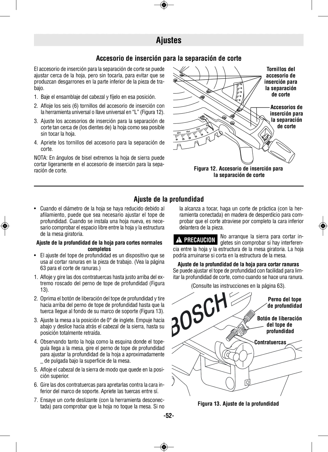 Bosch Power Tools 5412L, 5312 Accesorio de inserción para la separación de corte, Ajuste de la profundidad, Completos 