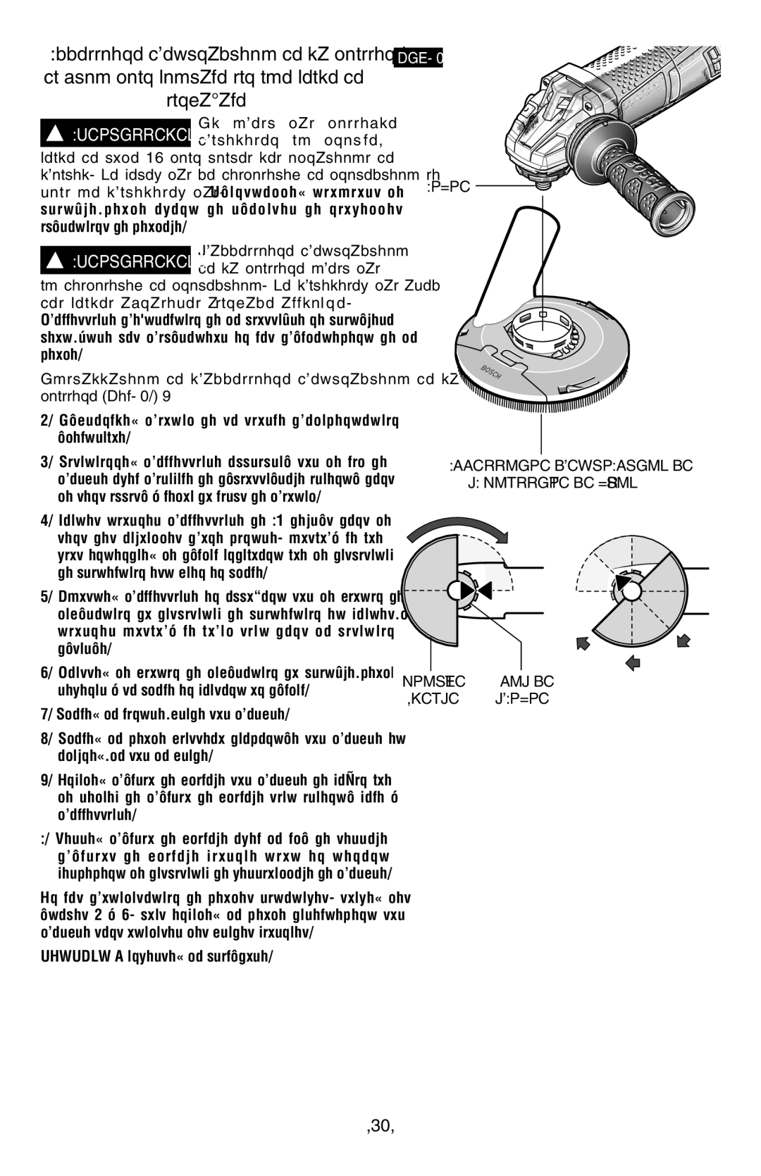 Bosch Power Tools AG50-10TG, AG60-125, AG50-11VSPD, AG50-125PD Arbre Accessoire D’EXTRACTION DE LA Poussière DE Béton 