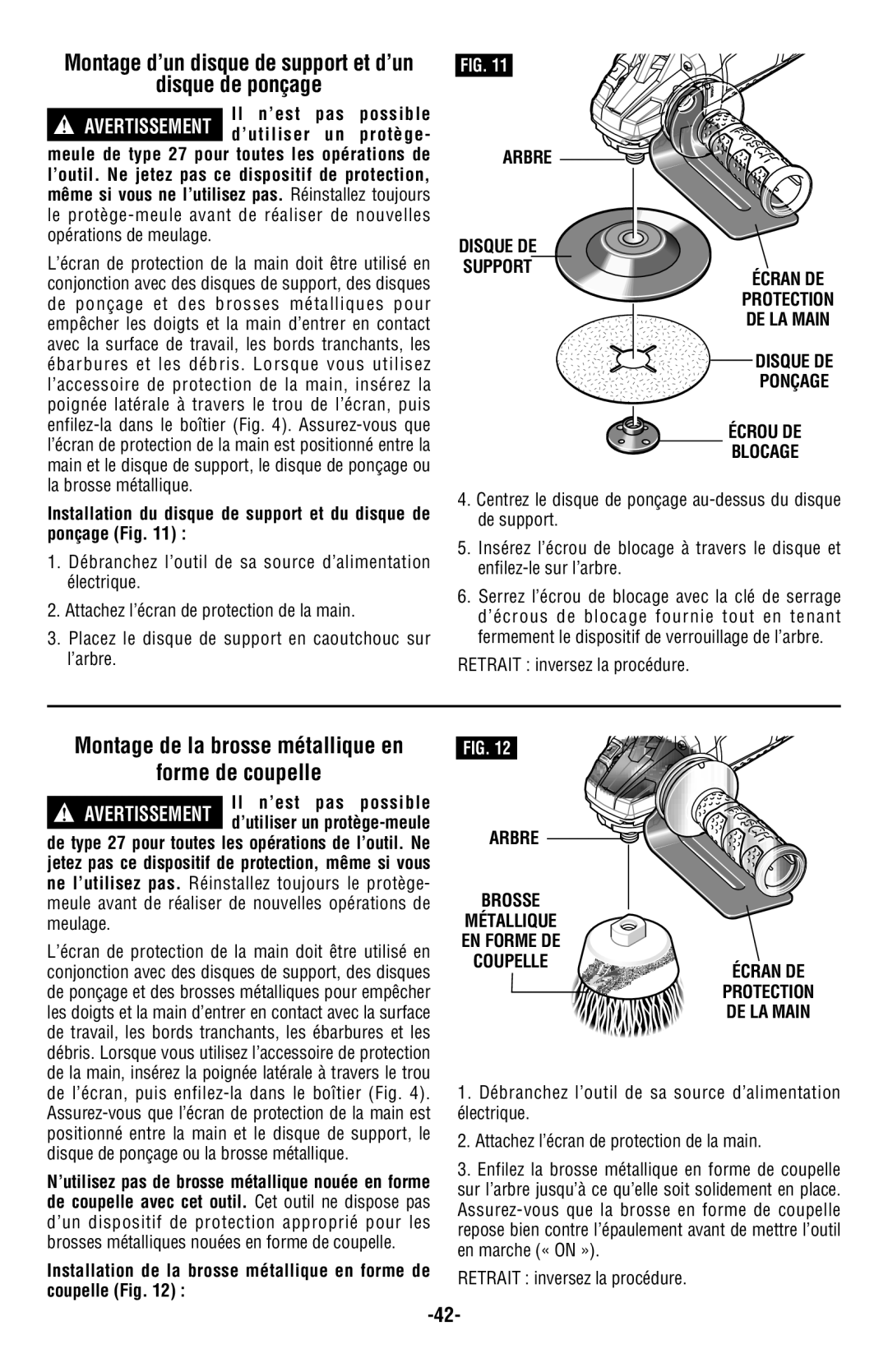 Bosch Power Tools AG50-11VSPD, AG60-125, AG50-10TG Disque de ponçage, Montage de la brosse métallique en Forme de coupelle 