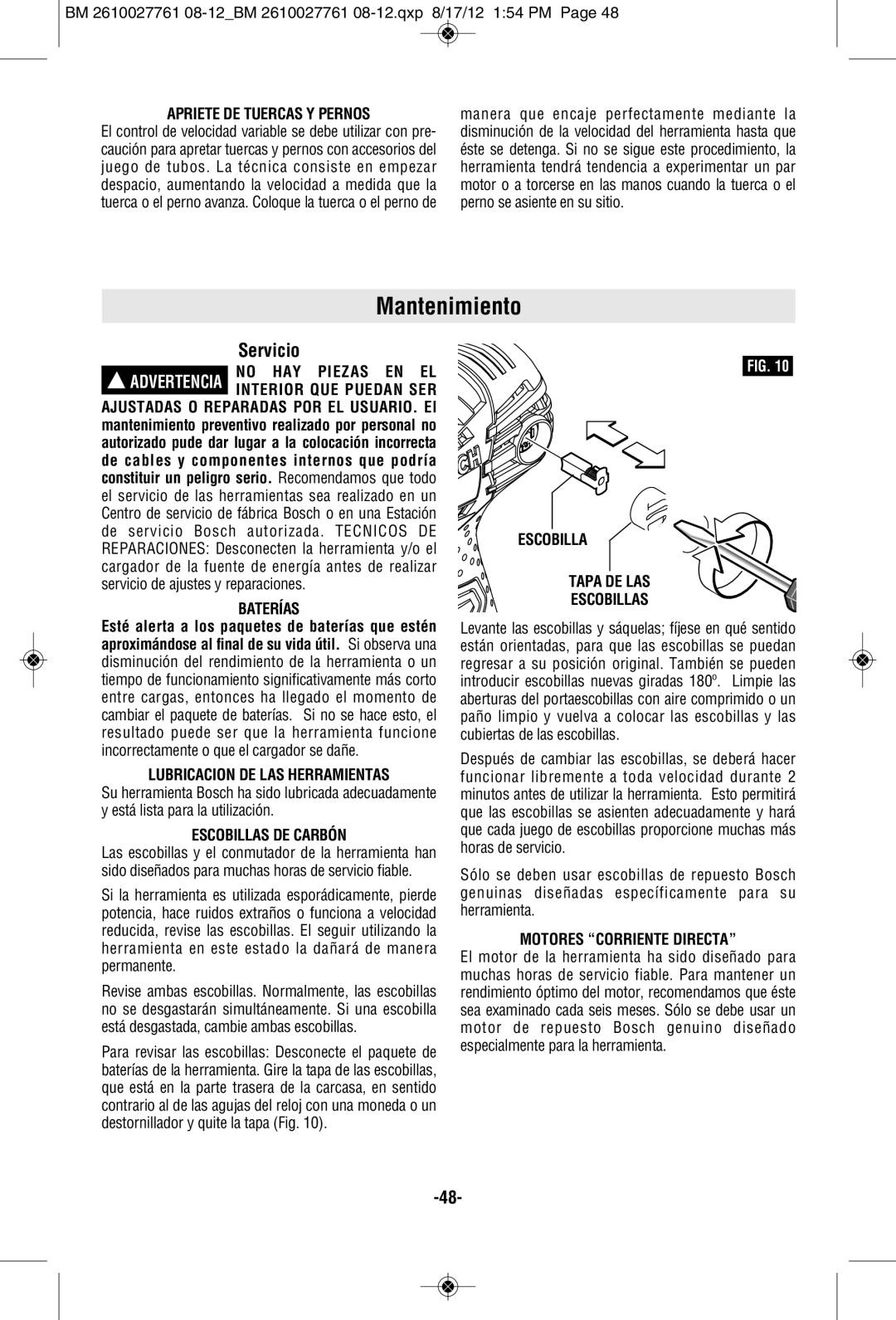 Bosch Power Tools 25618-02, CLPK224-181, 25618-01, 25618BL, CLPK222-181, 25618BN, CLPK221-181, 24618BN Mantenimiento, Servicio 