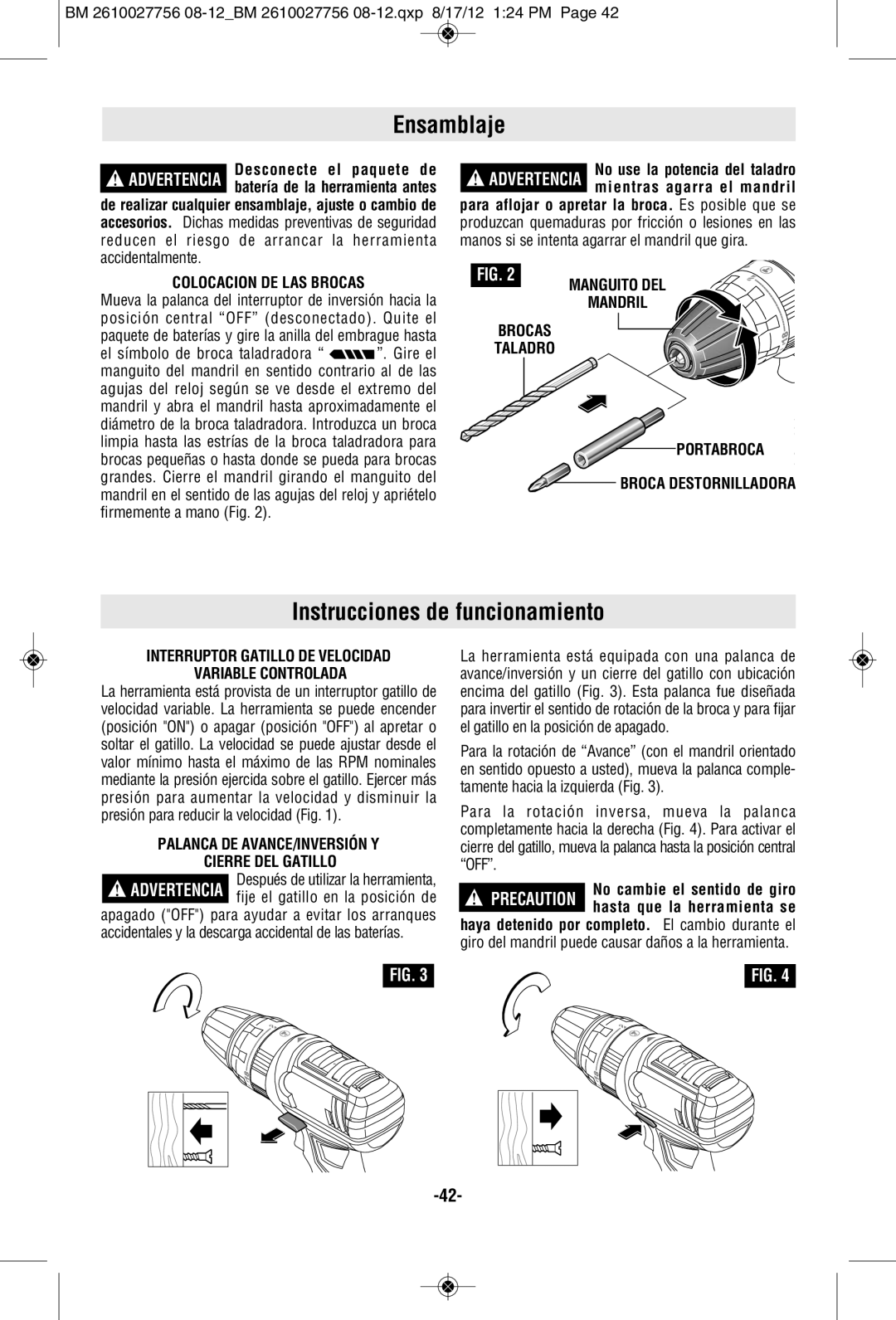 Bosch Power Tools CLPK234-181L, CLPK232-180, CLPK232-181, CLPK233-181L manual Ensamblaje, Instrucciones de funcionamiento 