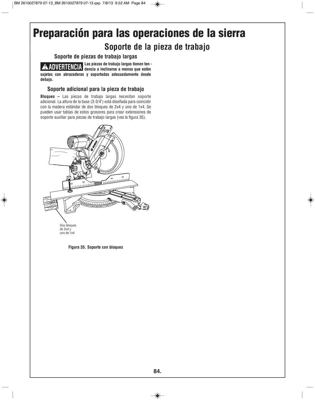 Bosch Power Tools CM10GD manual Soporte de piezas de trabajo largas, Soporte adicional para la pieza de trabajo 