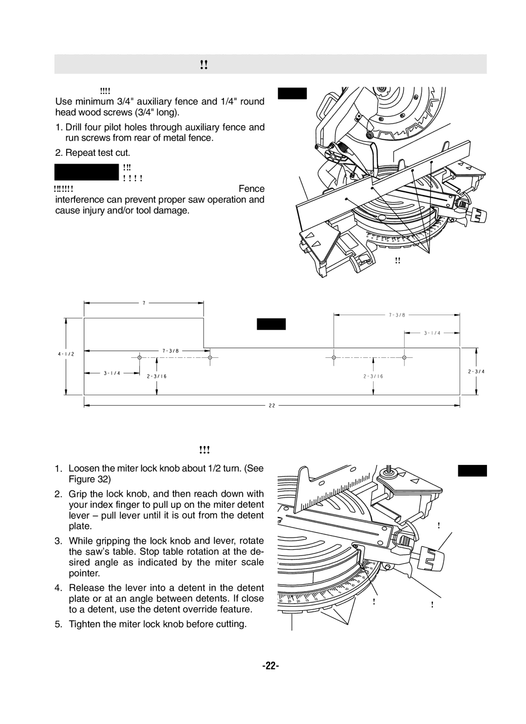 Bosch Power Tools CM12 manual Using Miter Detent System, Fasten from back of fence, Detent Plate Miter lock Knob, Detents 