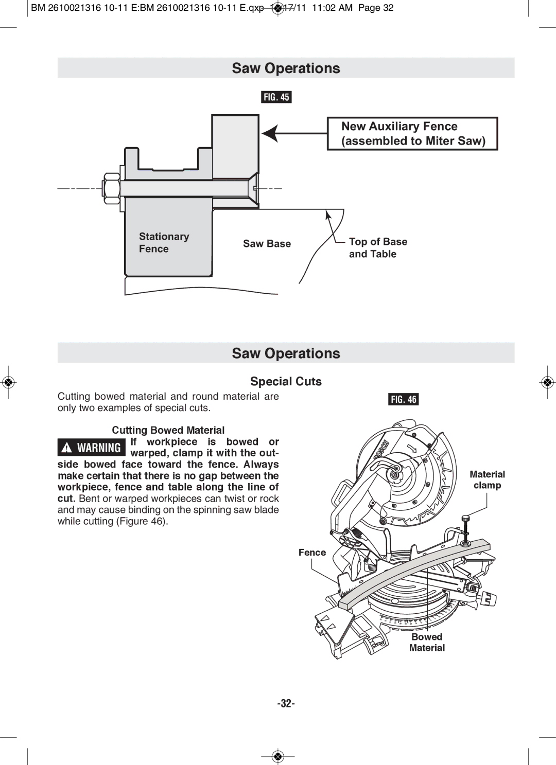 Bosch Power Tools CM12 manual Special Cuts 