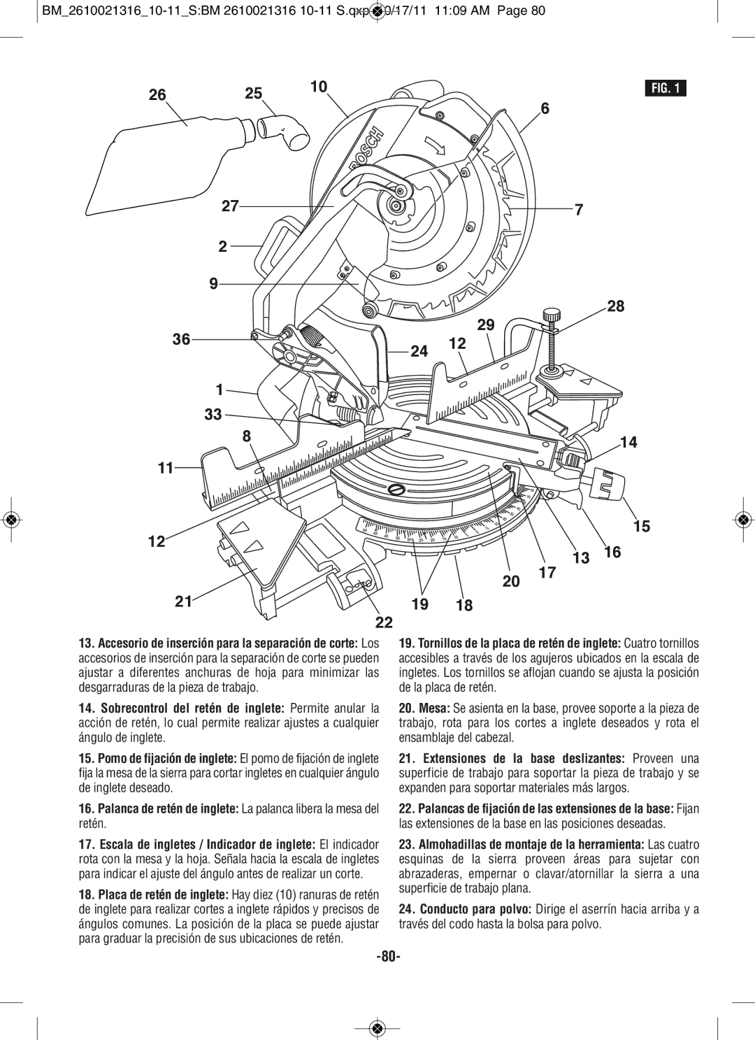 Bosch Power Tools CM12 manual 13 16 20 