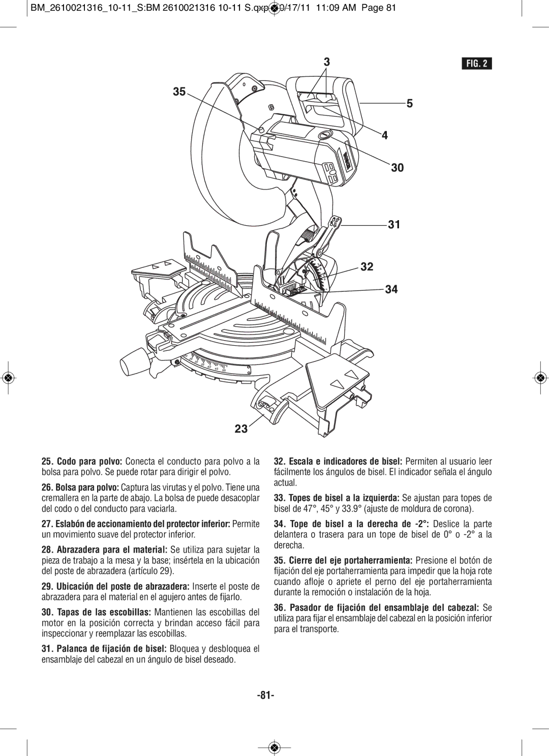 Bosch Power Tools CM12 manual BM261002131610-11SBM 2610021316 10-11 S.qxp 10/17/11 1109 AM 