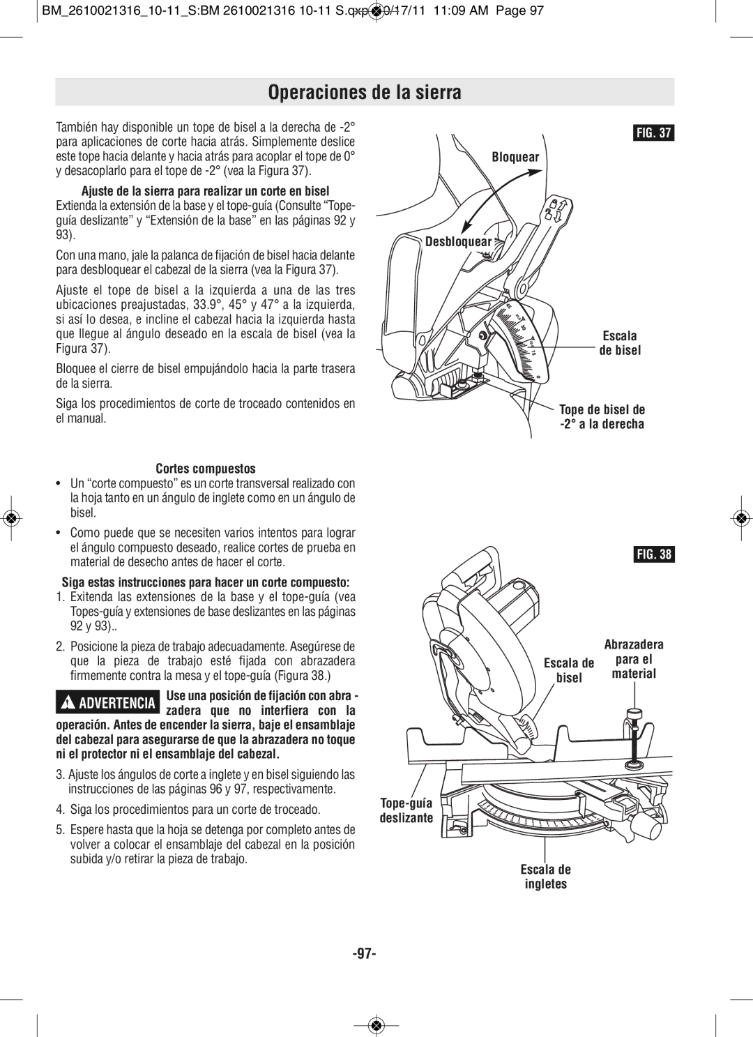 Bosch Power Tools CM12 manual Cortes compuestos, Siga los procedimientos para un corte de troceado, Escala de Ingletes 