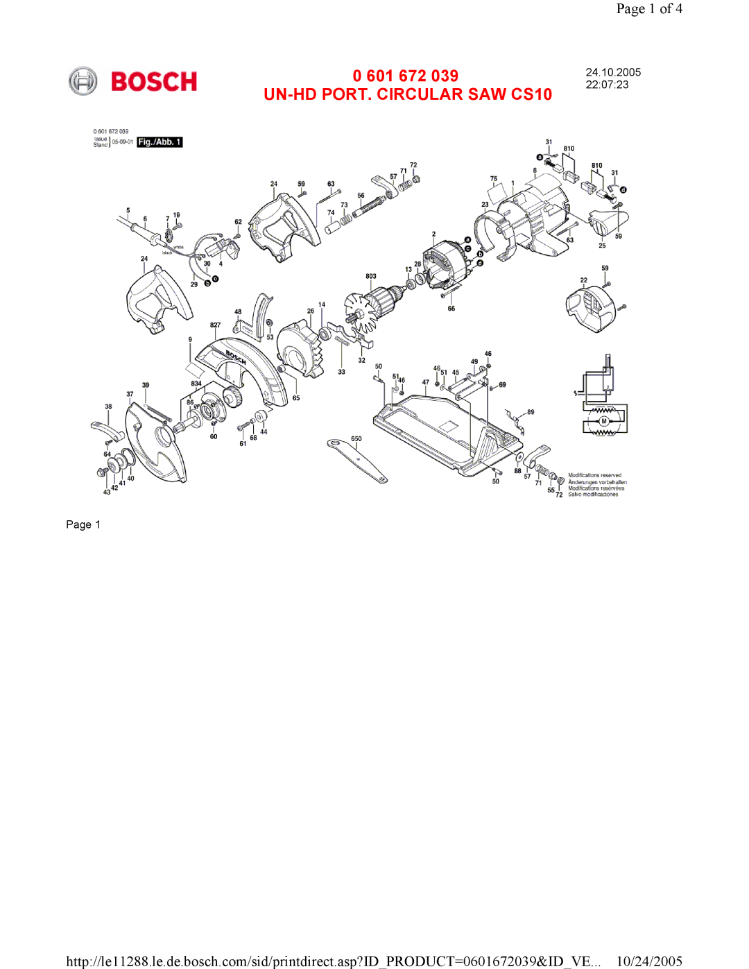 Bosch Power Tools manual UN-HD PORT. Circular SAW CS10 