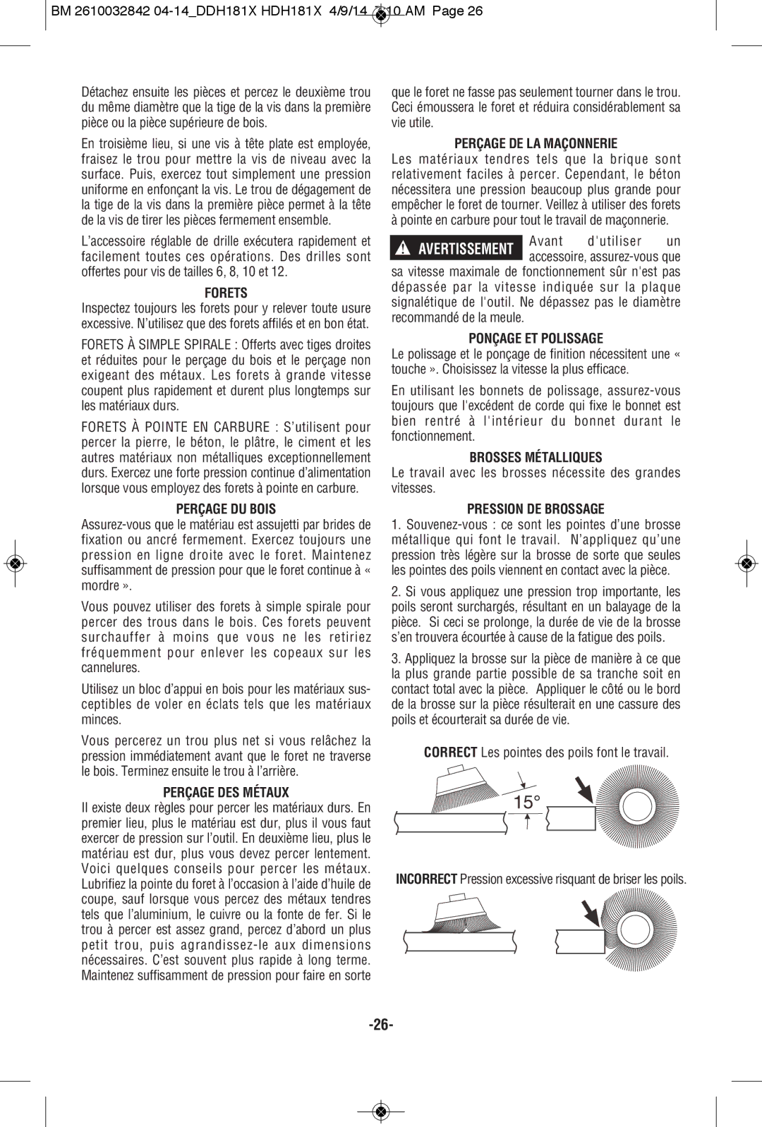 Bosch Power Tools DDH181X-01 Forets, Perçage DU Bois, Perçage DES Métaux, Perçage DE LA Maçonnerie, Ponçage ET Polissage 