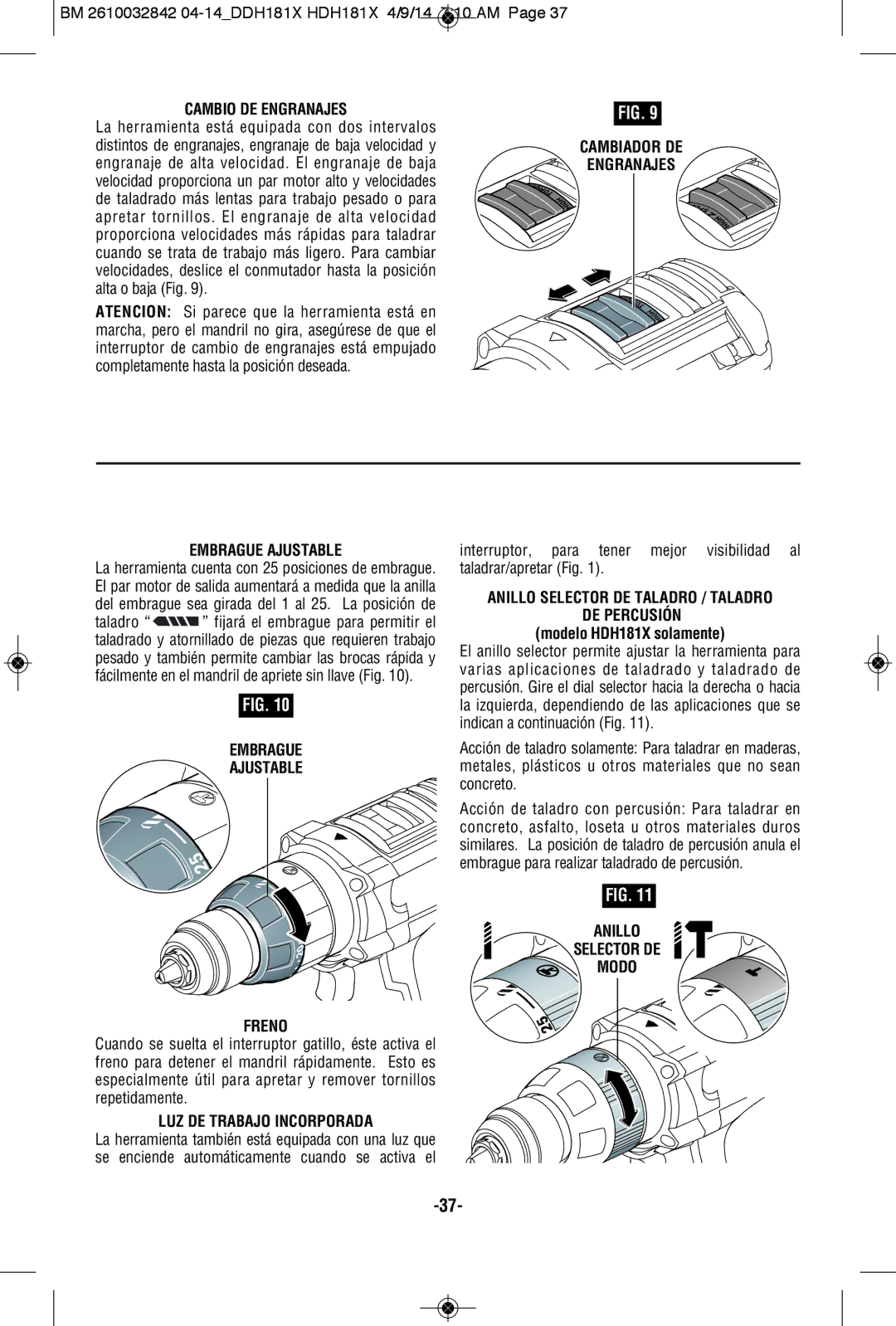 Bosch Power Tools DDH181X-01L Cambio DE Engranajes, Cambiador DE Engranajes Embrague Ajustable, Embrague Ajustable Freno 